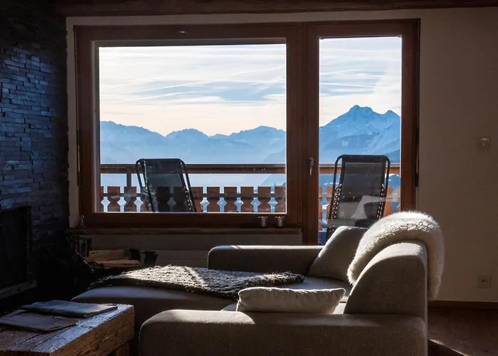 アパート Modernity And Authenticity In Crans-montana, Breathtaking Panorama クラン